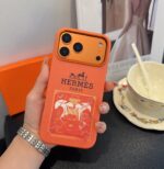 Hermès Classic Horse Carriage Print Luxury Leather Phone Case