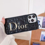 Dior Classic Quilted Leather 3D Gold Logo Luxury Shockproof Phone Case - 图片 4