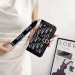 Dior Oblique Monogram Flip Wallet Phone Case With Brand Wrist Strap - 图片 2