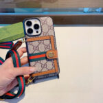 Gucci P60 Original Leather Card Holder Phone Case | 2-in-1 Lanyard Hole for Crossbody Strap - 图片 14