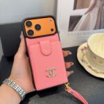 Chanel Style Leather Flip Card Holder Crossbody Phone Case - 图片 4