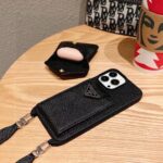 Prada Style Crossbody Wallet Phone Case with Mini Bag Lanyard - 图片 9