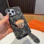 LV Denim Lock Card Holder Phone Case with Crossbody Strap - 图片 2