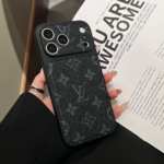 LV & Gucci Classic Monogram Electroplated Frame Luxury Leather Phone Case - 图片 8