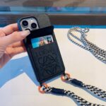 Loewe Style Leather Card Holder Phone Case with Crossbody Woven Strap - 图片 6