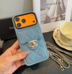Chanel Denim CC Crossbody iPhone Case with Card Slot