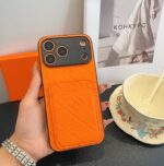 Hermès Embossed Monogram Leather Card Holder Phone Case - 图片 16