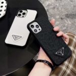 Prada Style Classic Cross Grain Leather Texture Phone Case - 图片 2