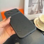 Hermès Style Embossed Leather Texture Full Cover Phone Case - 图片 14