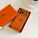 Hermès Paris Embossed Leather Card Slot Luxury Phone Case - 图片 8