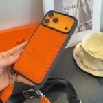 Hermès Paris Embossed Leather Card Pocket Crossbody Luxury Phone Case - 图片 9