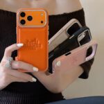 Hermès Paris Embossed Leather Card Slot Luxury Phone Case