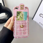 Chanel Style Tweed Quilted Card Holder Wallet Luxury Phone Case - 图片 11