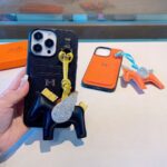 Hermès Style Premium Leather Card Holder Phone Case - 图片 5