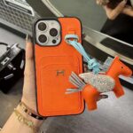 Hermès Style Premium Leather Card Holder Phone Case - 图片 2