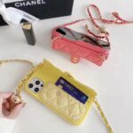 Chanel Style Quilted Wallet Phone Case With Adjustable Chain Crossbody Strap - 图片 13
