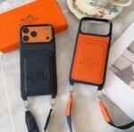 Hermès Paris Embossed Leather Card Pocket Crossbody Luxury Phone Case - 图片 3