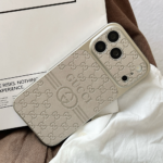 Gucci Embossed GG Monogram Electroplated Frame Premium Leather Luxury Phone Case - 图片 9