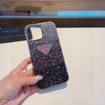 Prada Style Gradient Full Rhinestone Glitter Phone Case - 图片 7