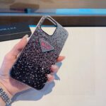 Prada Style Gradient Full Rhinestone Glitter Phone Case - 图片 8