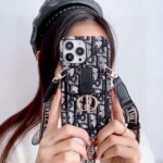 Dior Montaigne - Embroidered Strap Card Phone Case