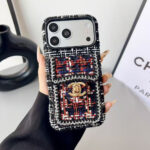 Chanel Style Tweed Quilted Card Holder Wallet Luxury Phone Case - 图片 6