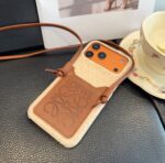Loewe Style Anagram Embossed Card Holder Crossbody Phone Case - 图片 14
