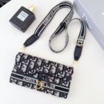 Dior Oblique Jacquard Phone Case Bag with Crossbody Strap & Chain Handle - 图片 2