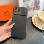 Hermès Style Embossed Leather Texture Full Cover Phone Case - 图片 13
