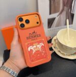 Hermès Classic Horse Carriage Print Luxury Leather Phone Case - 图片 4
