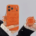 Chanel Embossed Monogram MagSafe Ring Holder Premium Leather Luxury Phone Case - 图片 2