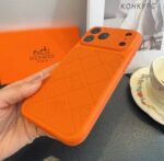 Hermès Style Embossed Leather Texture Full Cover Phone Case - 图片 8