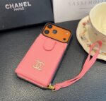 Chanel Style Leather Flip Card Holder Crossbody Phone Case - 图片 8