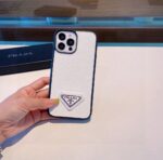 Prada Style Classic Cross Grain Leather Texture Phone Case - 图片 13