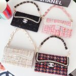Chanel-Style Tweed Crossbody Phone Case Bag with Chain Strap - 图片 2