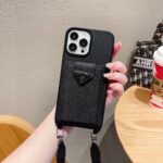 Prada Style Crossbody Wallet Phone Case with Mini Bag Lanyard - 图片 8