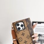 LV & Gucci Monogram Flip Phone Wallet Mini Crossbody Shoulder Bag With Card Slots - 图片 10