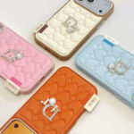Dior Heart Quilted Leather Rhinestone Logo Luxury Electroplated Frame Phone Case - 图片 7