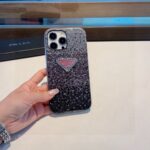 Prada Style Gradient Full Rhinestone Glitter Phone Case - 图片 3