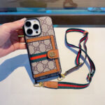 Gucci P60 Original Leather Card Holder Phone Case | 2-in-1 Lanyard Hole for Crossbody Strap - 图片 11