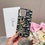 Dior Embroidered Fabric Card Holder Phone Case - 图片 3