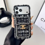 Chanel Style Tweed Quilted Card Holder Wallet Luxury Phone Case - 图片 3