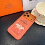 Hermès Classic Horse Carriage Print Luxury Leather Phone Case - 图片 8