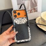 Loewe Style Anagram Embossed Card Holder Crossbody Phone Case - 图片 2