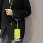 Colorful LV Embossed Monogram Card Holder Crossbody Lanyard Luxury Leather Phone Case - 图片 12