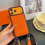 Hermès Paris Embossed Leather Card Pocket Crossbody Luxury Phone Case - 图片 2
