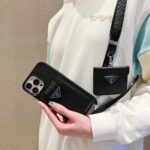 Prada Style Crossbody Wallet Phone Case with Mini Bag Lanyard - 图片 2