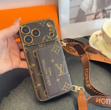 LV Card Holder Phone Case, Accordion Card Bag Crossbody Design