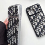 Dior Classic Oblique Monogram Fabric Texture Luxury Shockproof Phone Case - 图片 8