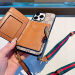 Gucci P60 Original Leather Card Holder Phone Case | 2-in-1 Lanyard Hole for Crossbody Strap - 图片 17